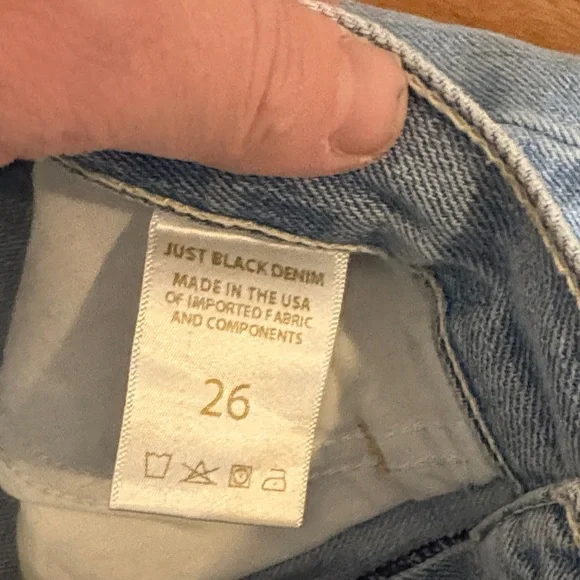 Just Black Women's Light Blue Ripped Straight Leg Jeans Size 26 - Picture 7 of 11